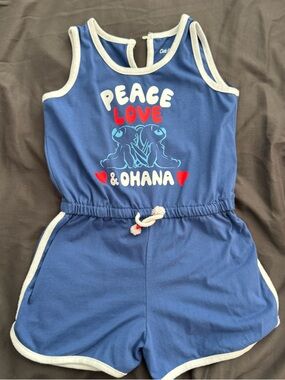Cat and Jack Disney Blue Graphic Girls Romper